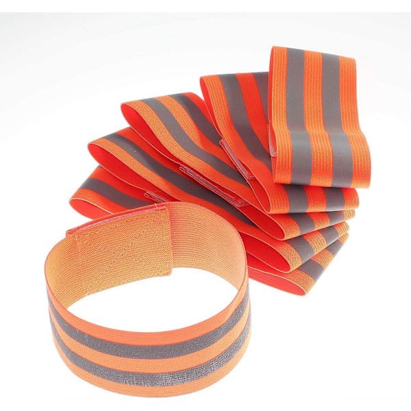 [6X Elastiska Reflexarmband, Säkerhetsreflexband för Promenader, Cykling, Hund, Gång, Jogging, Cykling, Justerbara Hög Synlighet Armband/Armb