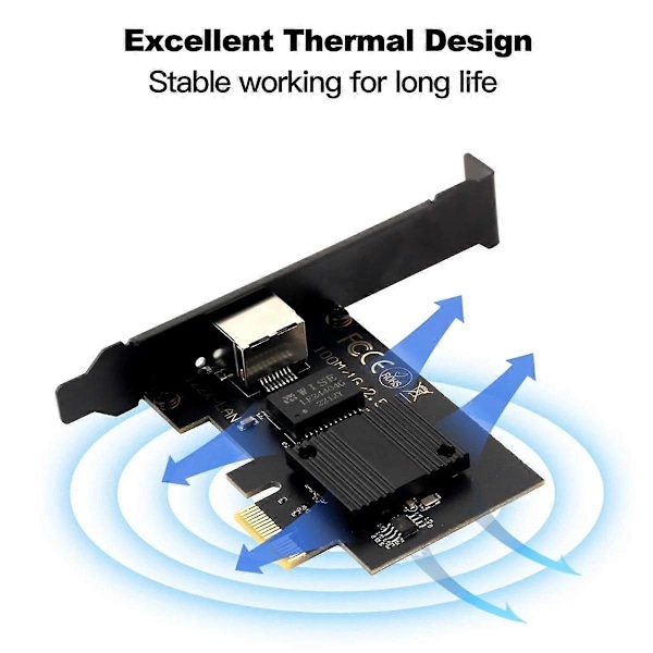 2500Mbps PCI-E til RJ45 Netværkskort I226 Chip Gigabit Ethernet 100/1000/2500Mbps RJ45 LAN PCIe Adap