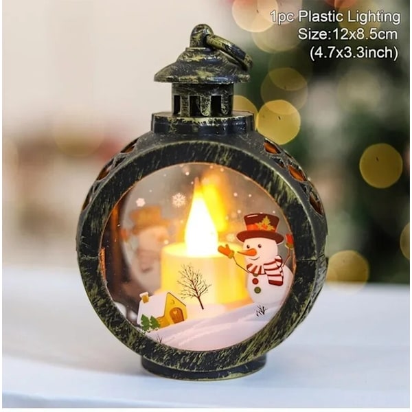 Upplyst Jul Snögloblykta Batteridriven LED Nattlampa med Krok Julgransprydnader Presentidéer Chocolate