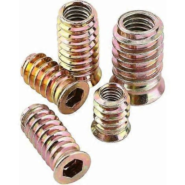 Pakke med 20 M10 sinklegering gjengede sekskantmuttere, sinklegering innsettingsmutter kombinasjon (M10x25mm)