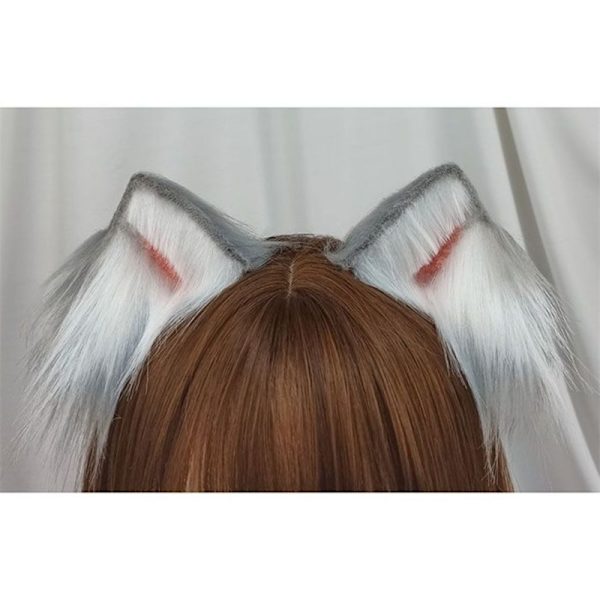 Gull rød ulv rev animasjon dyreører beist KC hale ulveører katteøre pannebånd tilpasset COSPLAY 2