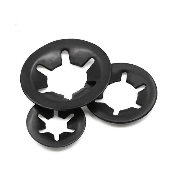 340 stk. M3M4M M6M8M10M12 Hullholder Ring Bjørneklemme 65 Mn Stål Stjernelås Låseskive Sortiment