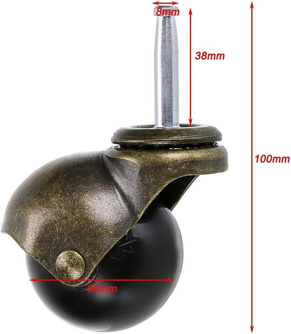 50mm Bronze Kuglehjul til Møbler og Sofaer