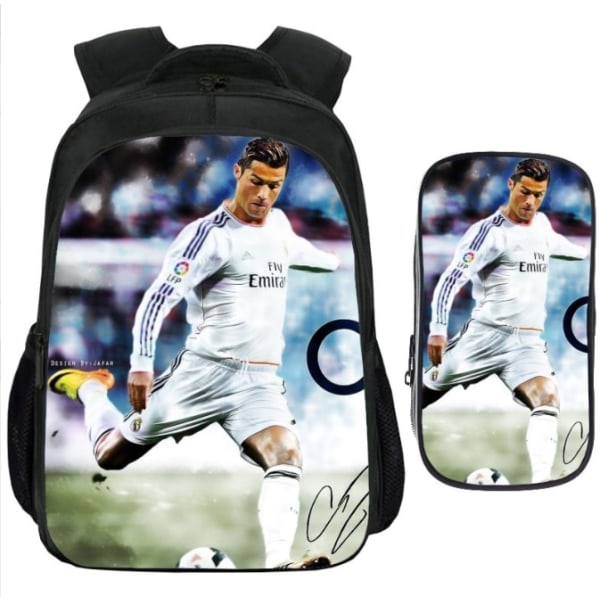 16\" Fotbollsstjärna Messi Ronaldo Skolväska Army Green 16 Inches