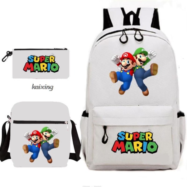 Super Mario 3 stk./sæt Børnerygsæk Drenge Skoletaske Tilbage til Skole Gave Lavender 16 Inches