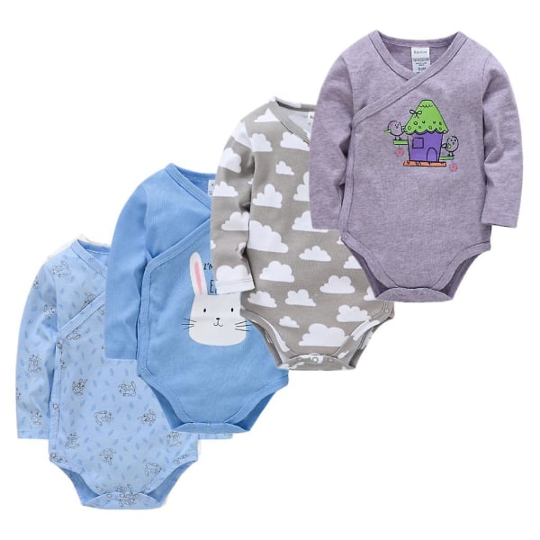 Beibei pyjamas ren bomull mjuk 0-12m baby 2/3/4 stycken Army Green 6-9M