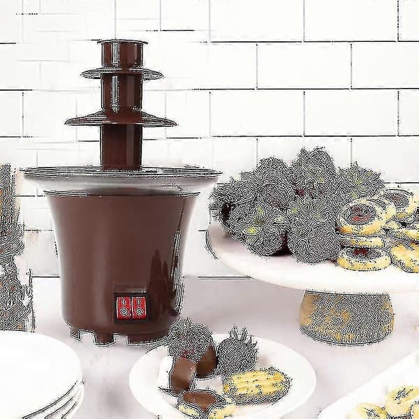 Mini 3-lags chokoladefontæne, nem at samle, perfekt til nacho-ost, BBQ-farver