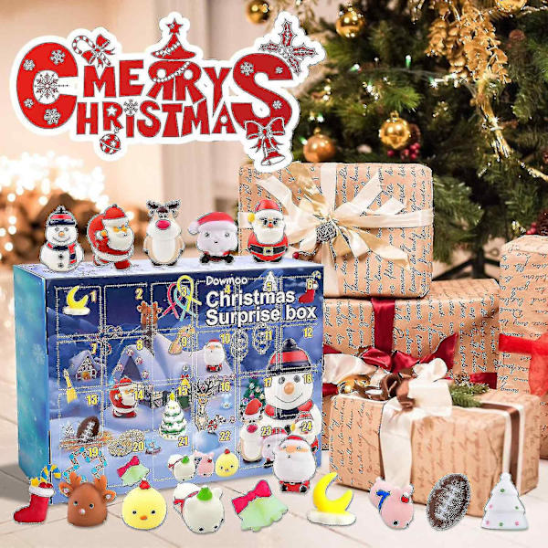 Adventskalender 2022, Jul 24 Dagars Adventskalender Stressleksaker För Barn, Julklappsförpackning