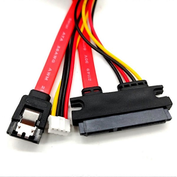 Harddisk Data Strømforsyning Integrert Kabel Liten 4Pin Hunn & SATA 3.0 Hann til SATA 22Pin(7+15Pi
