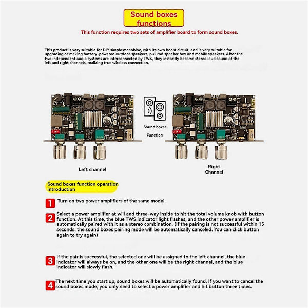 TPA3116D2 100W Bluetooth Ljudförstärkarkort Mono med Boost Hi-Bass Justering DIY Högtalarförstärkare