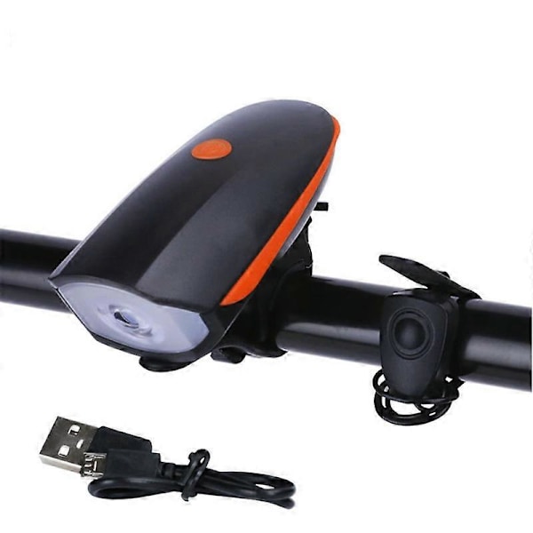 Cykellygte med elektrisk horn (orange)