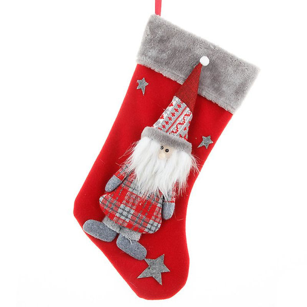 Joulusukat Joulukoristeet Nordic Forest Man Doll Punaiset sukat Lahjakassi