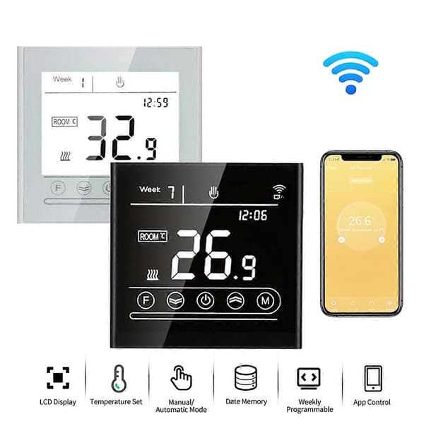 Tuya Smart Intelligent WiFi Termostat Temperaturregulator Vit