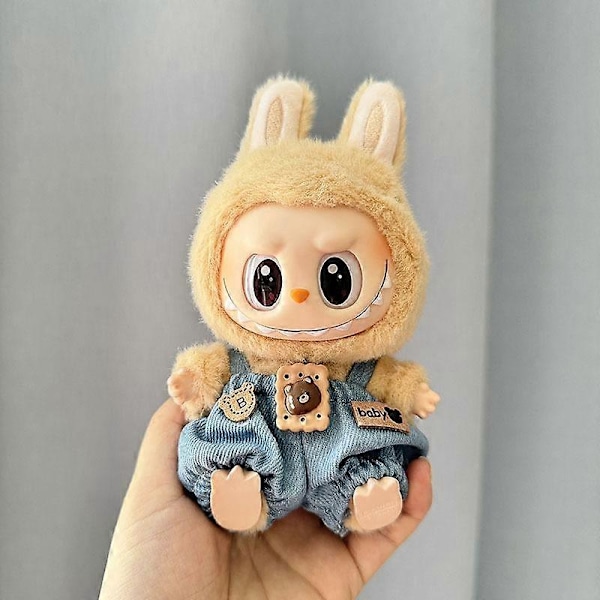 17cm Mini Plyschdockas Kläder Outfit Tillbehör För Korea Kpop Exo Labubu I II Idol Dockor Sittande Party Overaller Kläder Gåva 5