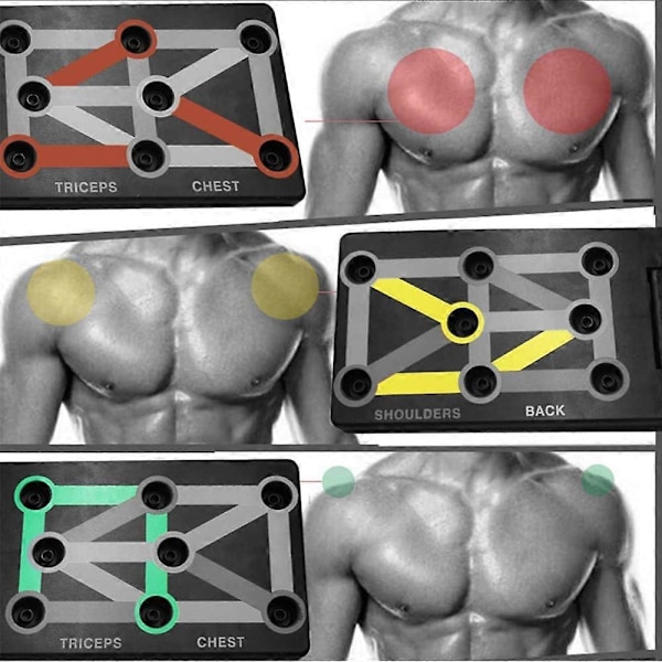 12 i 1 sammenklappelig Push Up Rack Board Træningscenter Fitness System Træningsøvelsesstativer til Kropstræning