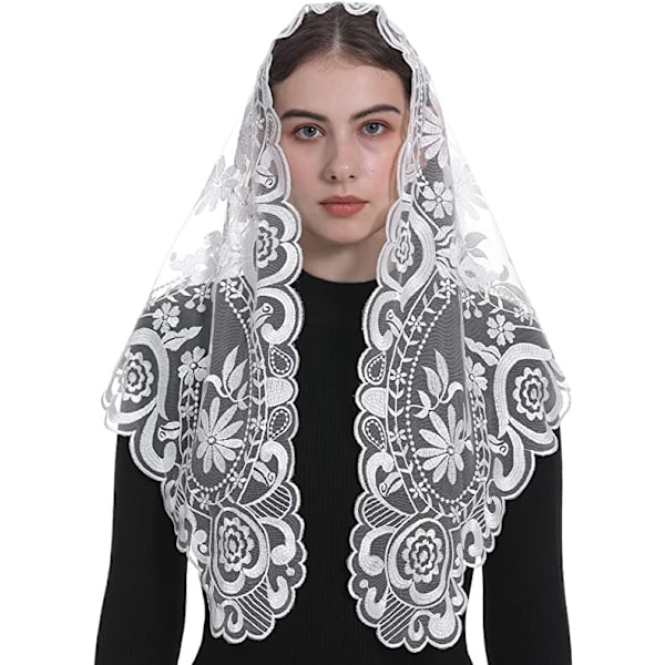 Spansk Stil Blonde Mantilla Dame Hodeplagg Katolsk Slør Bryllupsslør 1