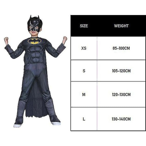 Pojkes Halloweenkostym, Pojkar Justice League Deluxe Batman Kostym_n L