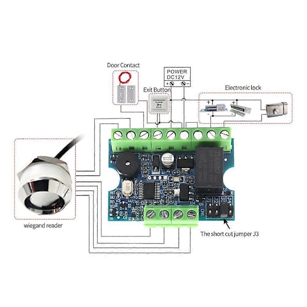 12V Åtkomstkontroller med Magnetlås Grindinträdessystem Set Touch Memory TM Reader PCB Access Con
