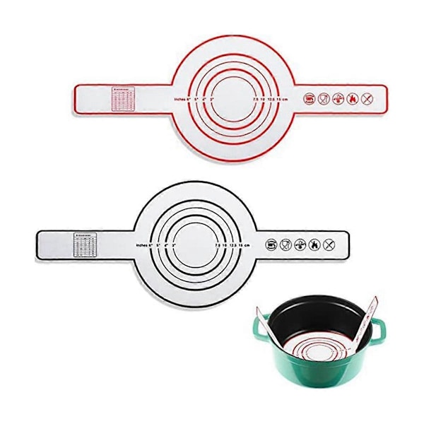 2 stk. silikonbakematte for nederlandsk ovnsbrødbaking, non-stick bakematte med langt håndtak, 21 cm, gjenbrukbare ark, rød