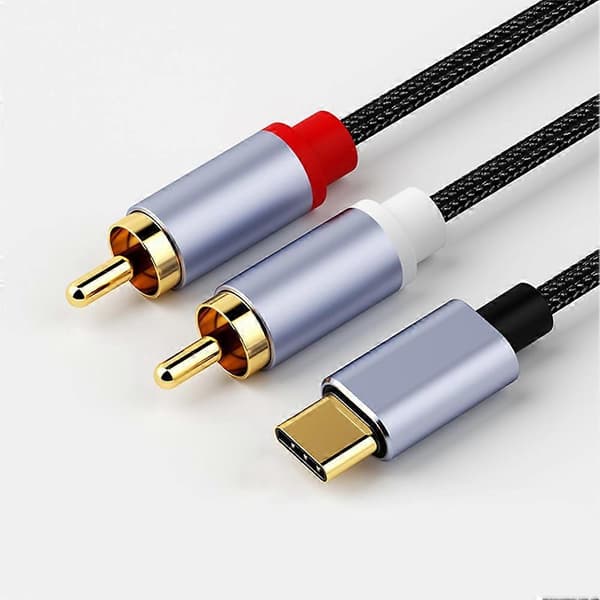 USB C till 2RCA Ljudkabel Adapter Typ-C till Dubbel RCA 1M