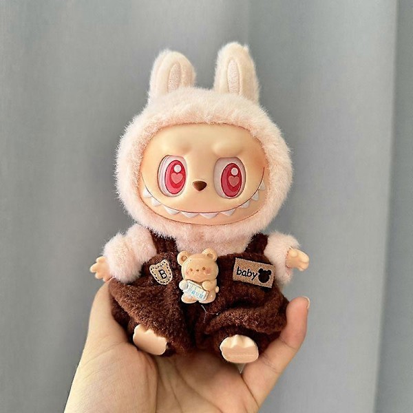 17cm Mini Plyschdockas Kläder Outfit Tillbehör För Korea Kpop Exo Labubu I II Idol Dockor Sittande Party Overaller Kläder Gåva 1