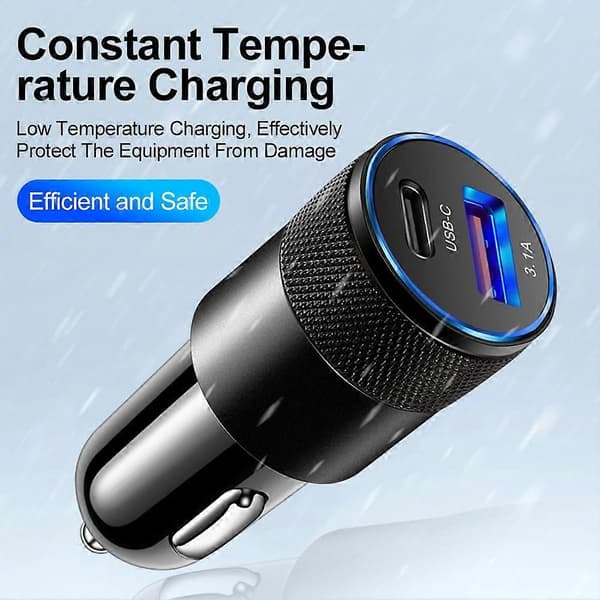 15W USB PD billader med doble porter for rask lading til iPhone white