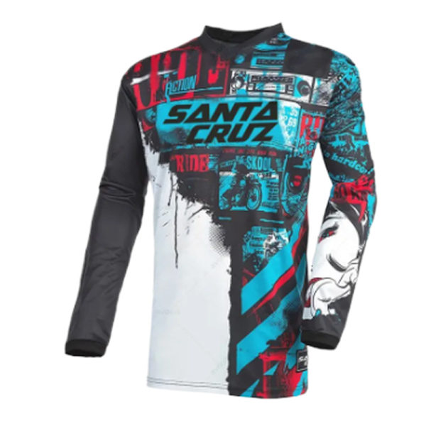 FOX sommar utomhus cykelkläder rund hals långärmad snabbtorkande andningsbar T-shirt style 2 M