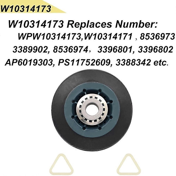 1 Styck Lämplig för W10314173 Torktummeltrumhjul Lämplig för W10314173 8536973 8536974 AP6019303 PS