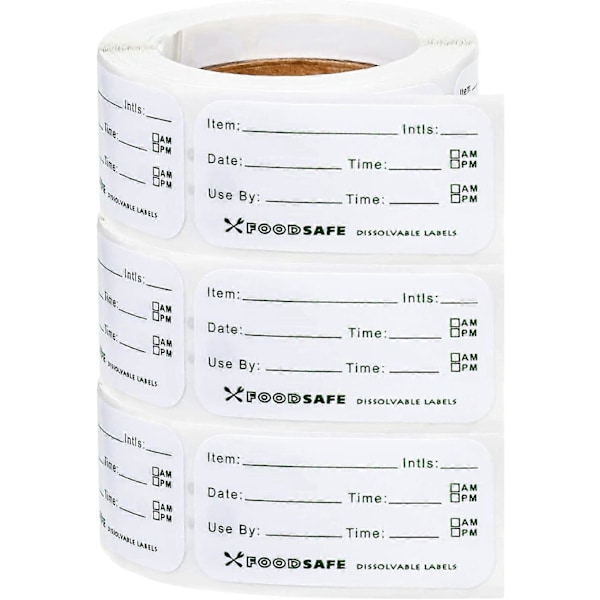 Matetiketter for catering Matdato Lagringsetiketter 2,5 x 5 cm Avtakbare fryseetiketter Lett å fjerne Sikkerhetsdato-klistremerke