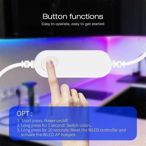 WLED ESP32 Mini LED Strip Controller RGB IC Digital med Mikrofon-tilstand DC5V USB Dynamisk WS2811 WS2812/B