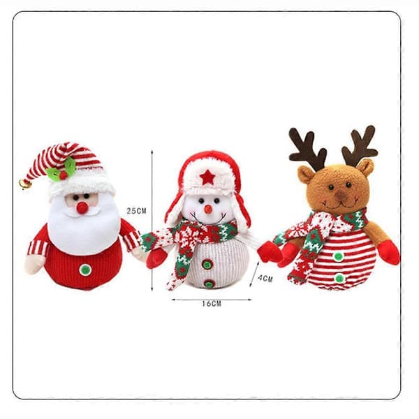 Set med 3 Julklappspåsar Stickad Snögubbe Presentpåse Äpple Presentpåse för Jul, Helg, Hem, Fest, Barnpresent, Julgodispåsar
