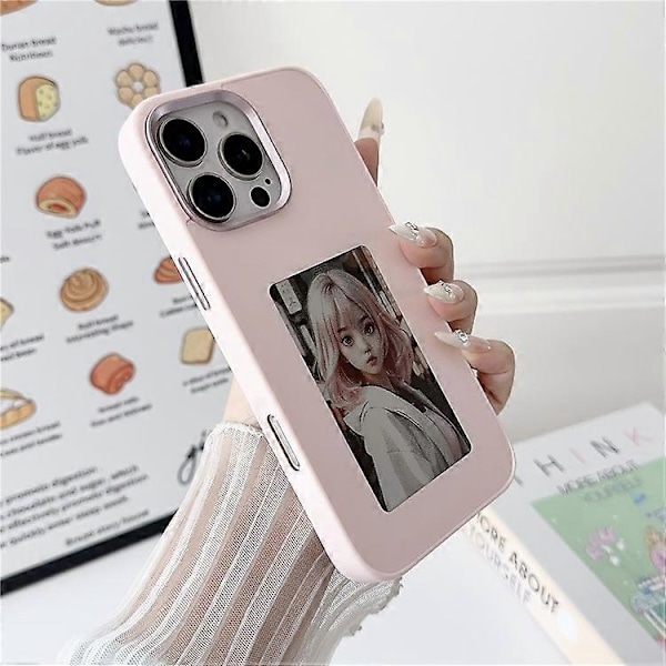Kompatibelt för iPhone 16 Pro Max E Ink-mobilskal med 4-färgsskärm, DIY Trådlös NFC-fotovisning Pink