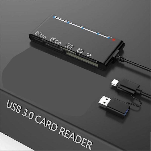 Kannettavan tietokoneen lisätarvikkeet USB 3.0 Monitoimikortinlukija CF/XD/MS/SD/TF-kortti 7 in 1. USB-kortinlukija