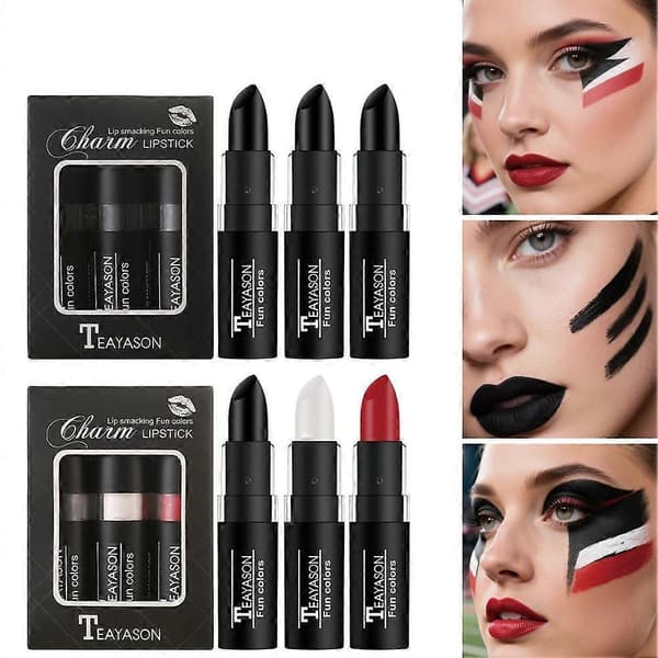 Festival Matte Matte Matte Lipstick Dark Black Face Paint Set EN SET