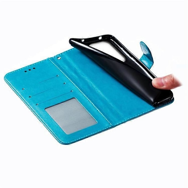 Kompatibel til Honor 200 Lite Etui PU Læder Mandala Præget Design Wallet Telefon Cover Blue