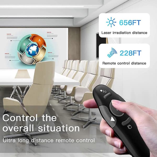 +24GHz USB trådløs Powerpoint PP Clicker Presenter Presenter Pointer L5O6 F4B0
