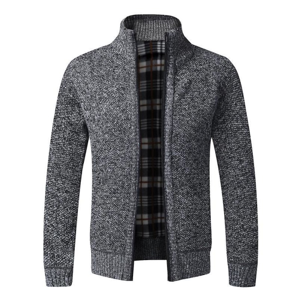 Efterår Vinter Varm Cardigan Herre Fleece Lynlås Sweatere Jakker Herre Slim Fit Strikket Sweaterfrakke Tyk Cardigan Sweater Frakke Herre Blue China 4XL