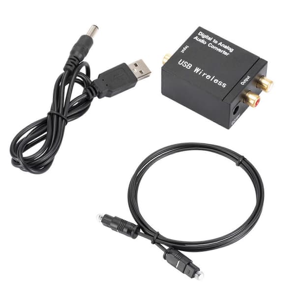 Optisk koaksial Toslink digital til analog RCA L/R lydkonverteradapter