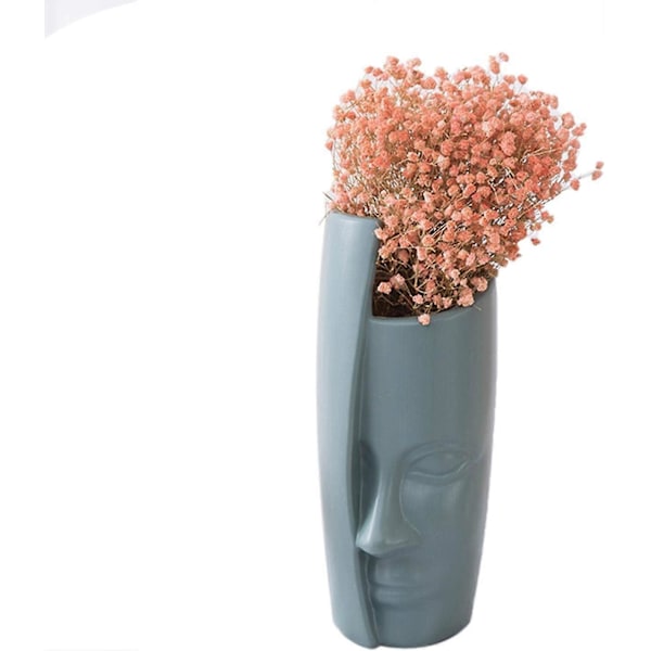 Portabel PE-blomvas, Abstrakt Kreativt Människoansikte Display Rumsdekoration Skrivbordsdekoration För Hemmet