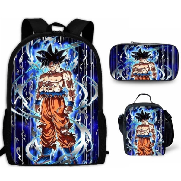 3kpl/setti 16\" Anime Dragon Ball Lasten Koululahja Reppu+Lounaslaukku+Penaali Picture color 16 Inches