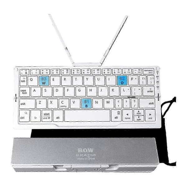 Mini Foldbart Bluetooth Tastatur Med Telefonholder, Aluminium Legering Foldbart Bluetooth Tastatur Til Tablet, Til Telefon-b