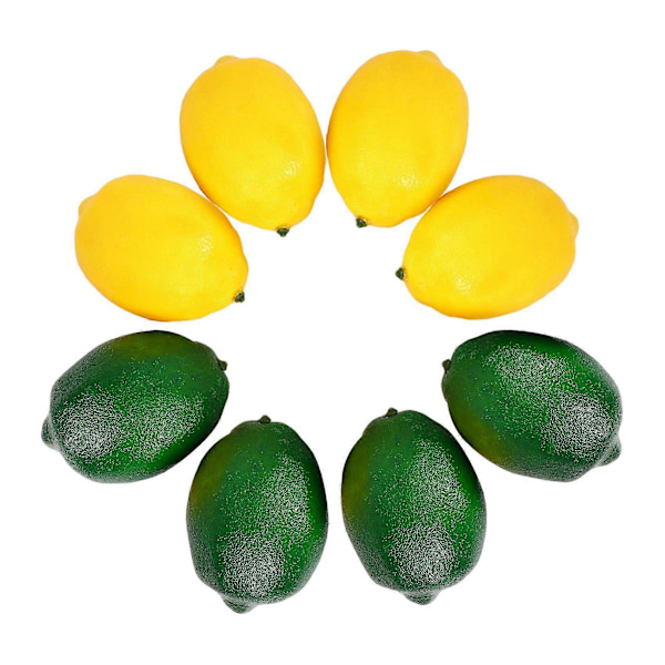 16 stk. Kunstige Falske Citroner Lime Frugt til Vasefyld Hjem Køkken Fest Dekoration, Gul an