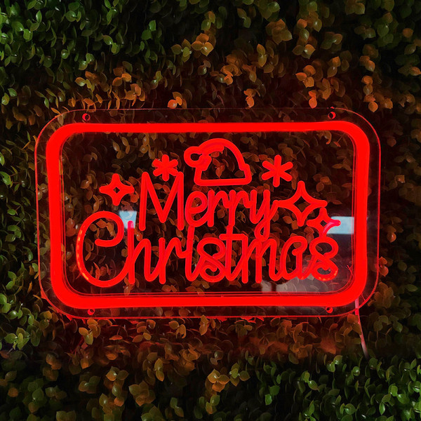Ny Glædelig Jul kreativ form neon lys 3D udskæring atmosfære lys led