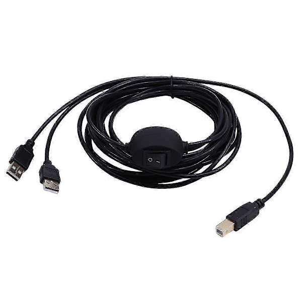 2 i 1 Skrivarkabel USB A till B Hane till Hane Skrivarkabel för Skrivardelare för Två Datorer B