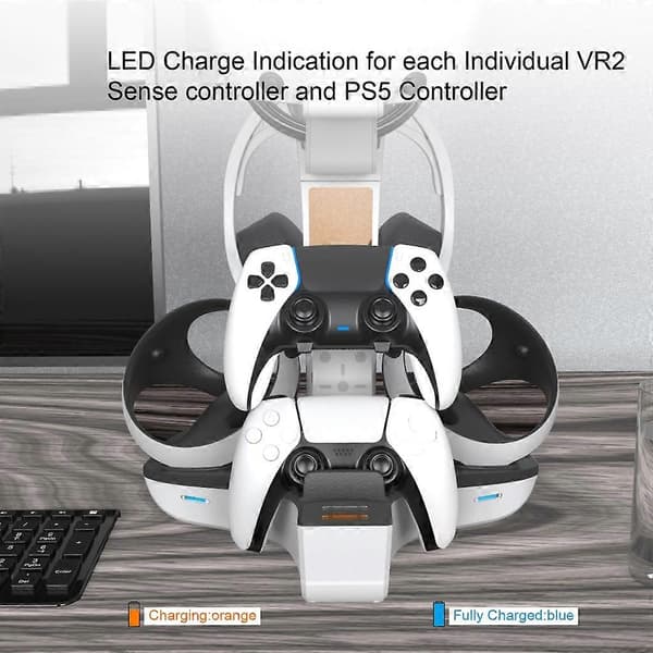 Opladningsdock til PS VR2/PS5 Controller Display Headset Opbevaringsstativ