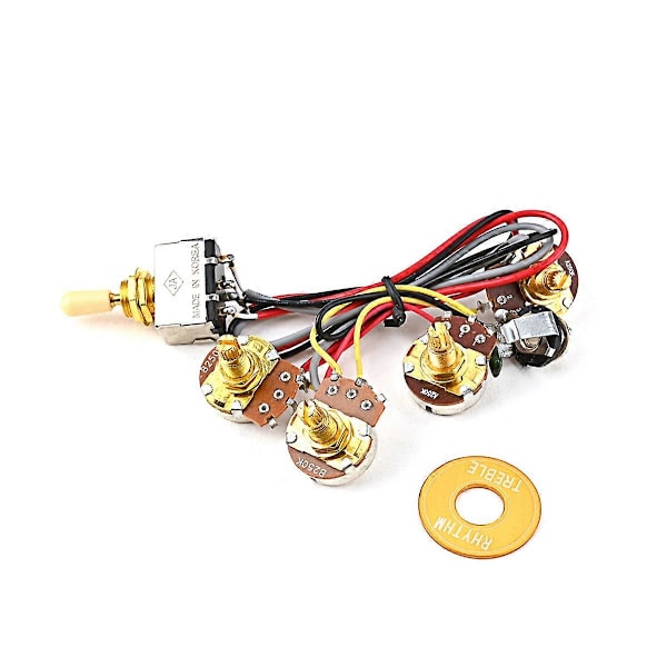 Elektrisk Gitar Ledningsnettsett Erstatning, 2T2V 3-veis Bryter 250K Potter & Jack for Les P