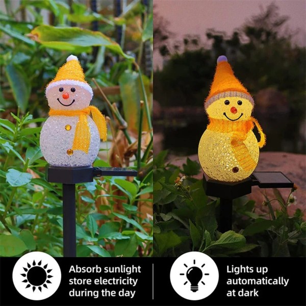 Vanntett Solar Snømannlampe Utendørs Snømann LED Hagelys Juleplen Snømann Landskapslys Jordplugglys red