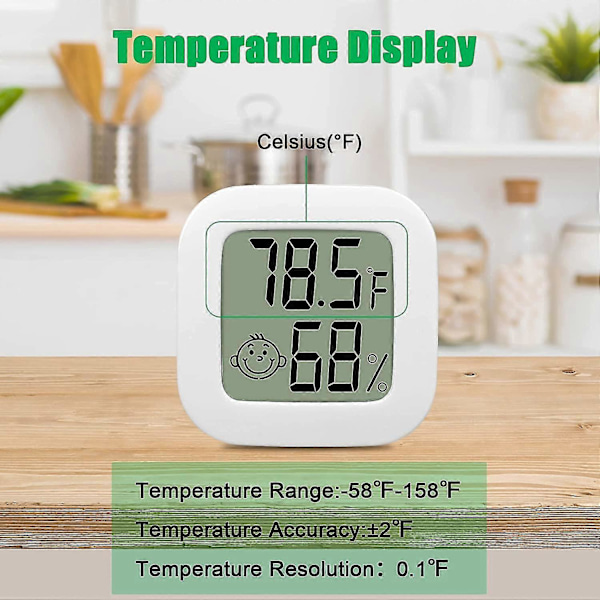 5 st Bärbar Mini LCD Termometer Inomhus Hygrometer Temperatur Luftfuktighet