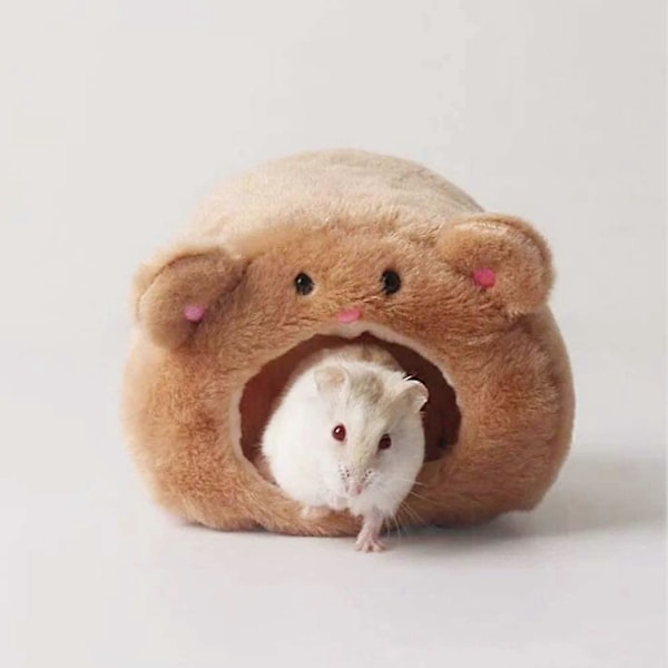 Plysch Hamster Hängmatta Varm Mjuk Säng för Råtta Kanin, Brun