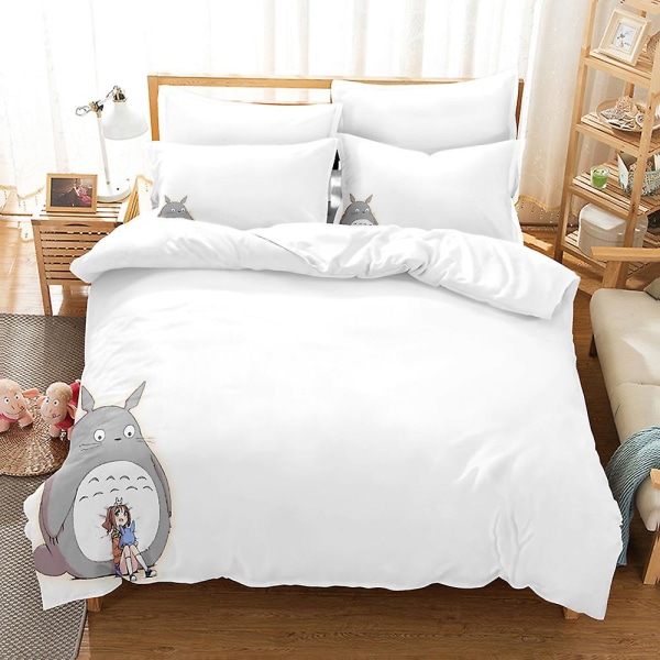 A10 Anime Min Nabo Totoro 3D-printet Sengesett Dynetrekk Dynetrekk Putetrekk Barnegave AU DOUBLE 180x210cm